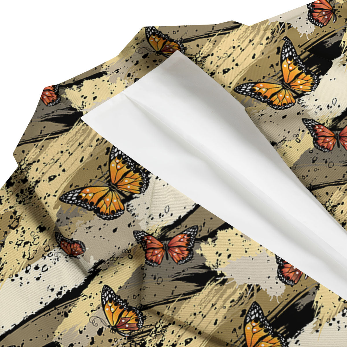 Doodle Butterfly Print Men's Blazer-grizzshop