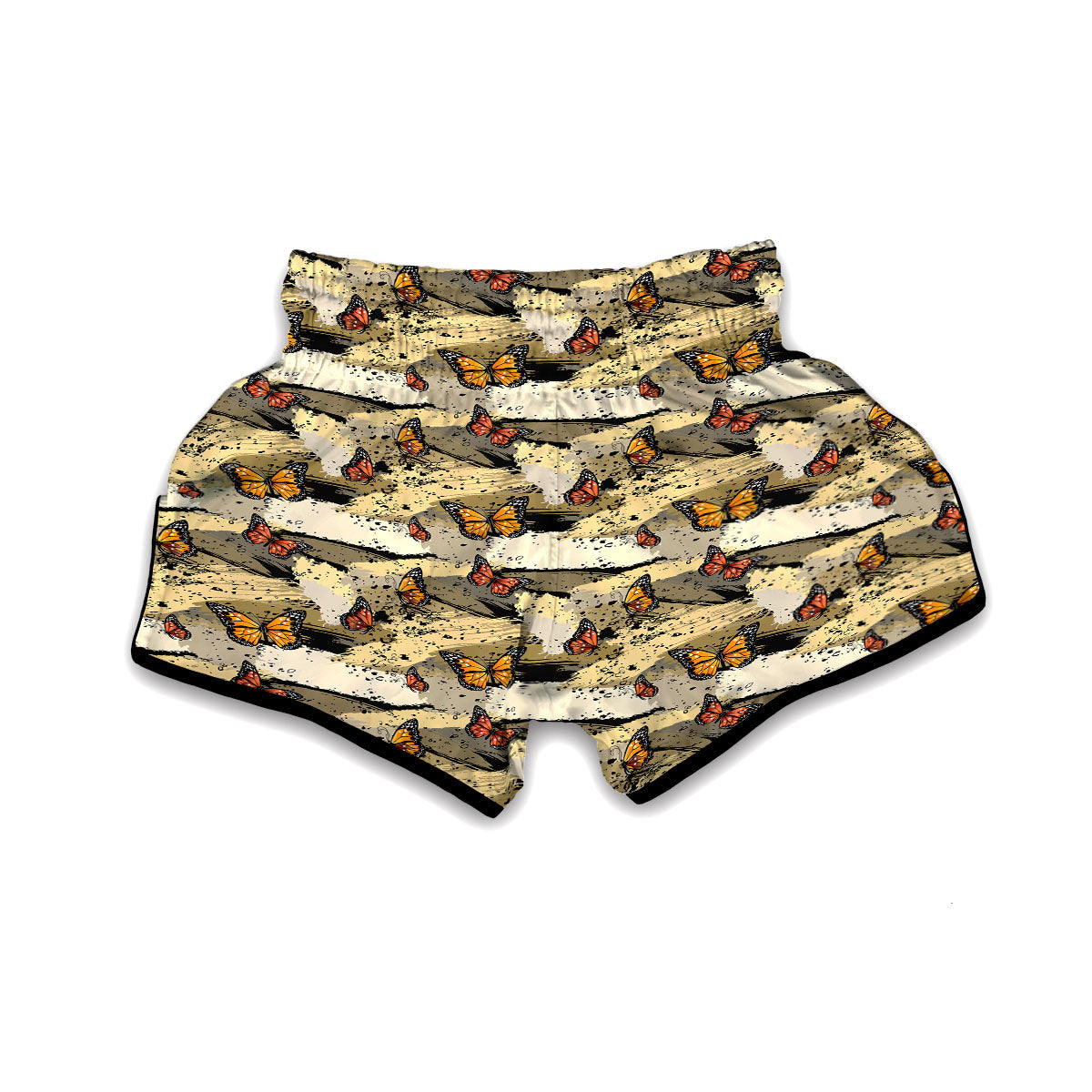 Doodle Butterfly Print Muay Thai Boxing Shorts-grizzshop