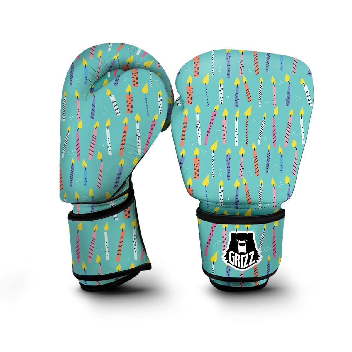 Doodle Candle Print Pattern Boxing Gloves-grizzshop