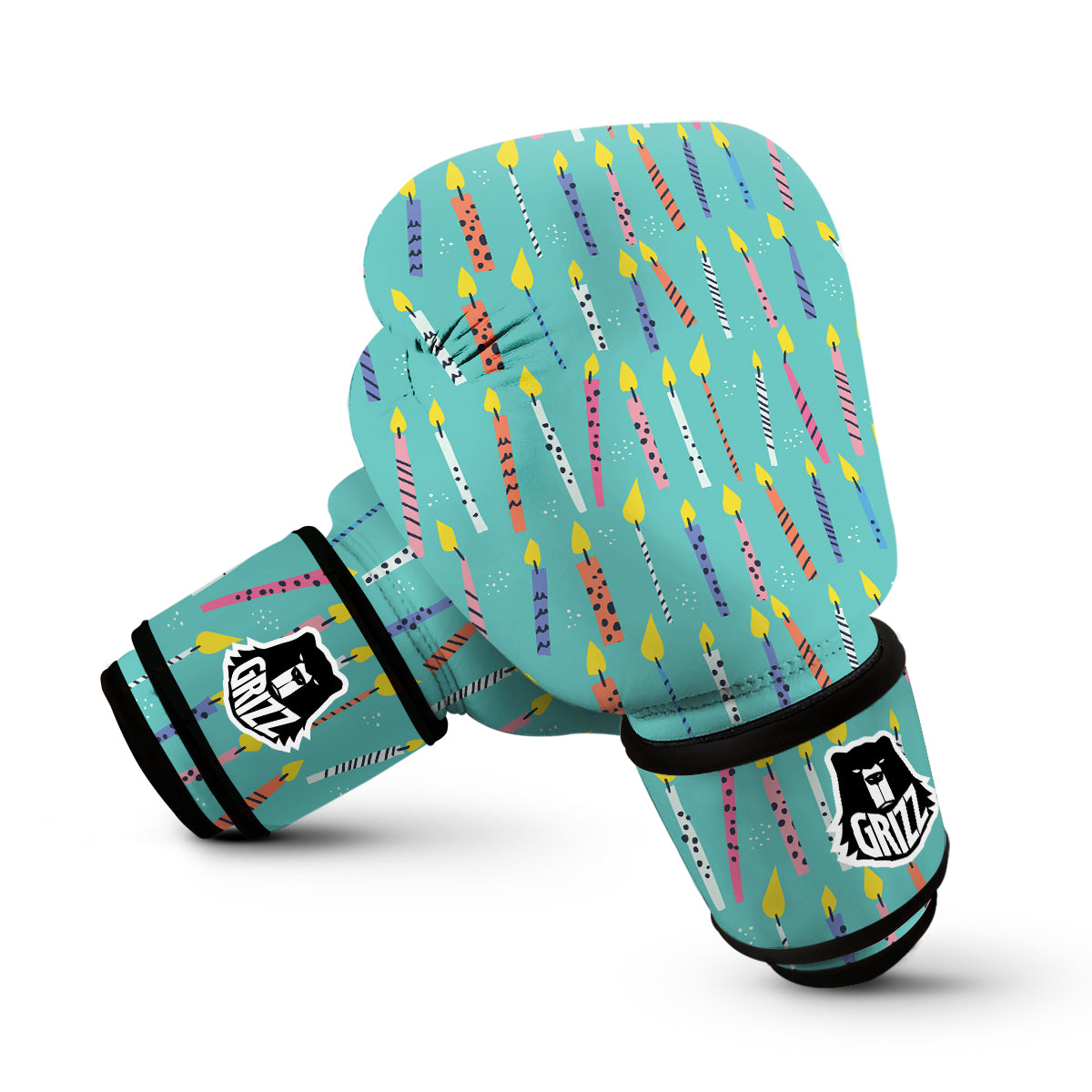 Doodle Candle Print Pattern Boxing Gloves-grizzshop