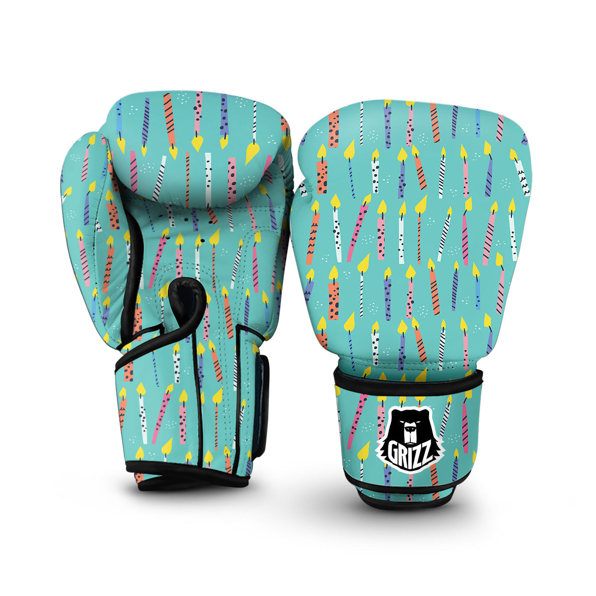 Doodle Candle Print Pattern Boxing Gloves-grizzshop