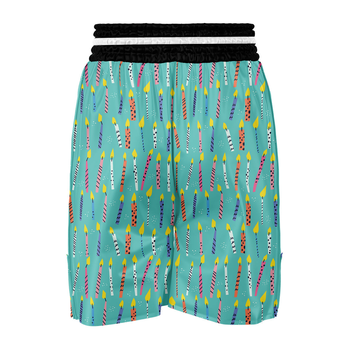 Doodle Candle Print Pattern Boxing Shorts-grizzshop