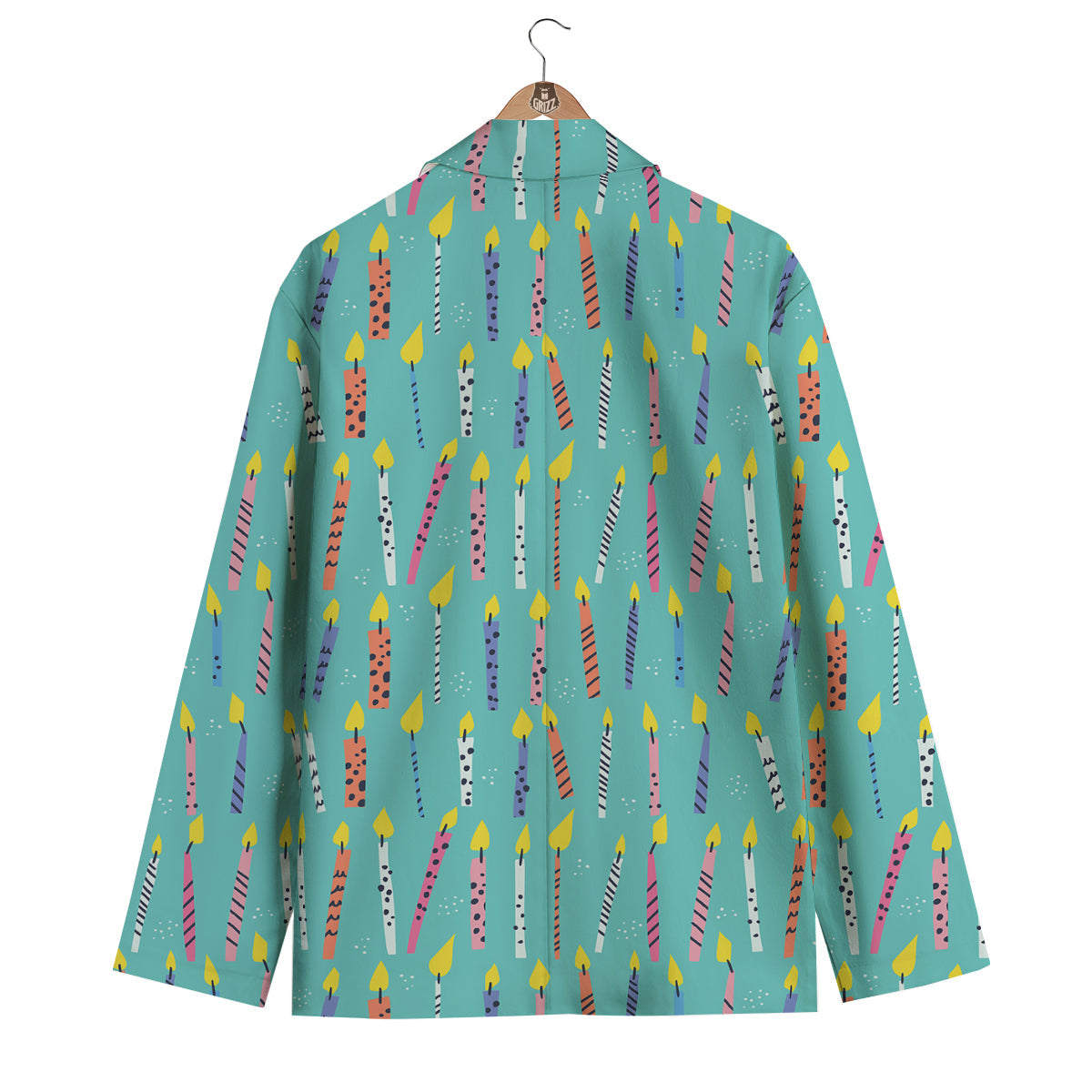 Doodle Candle Print Pattern Men's Blazer-grizzshop