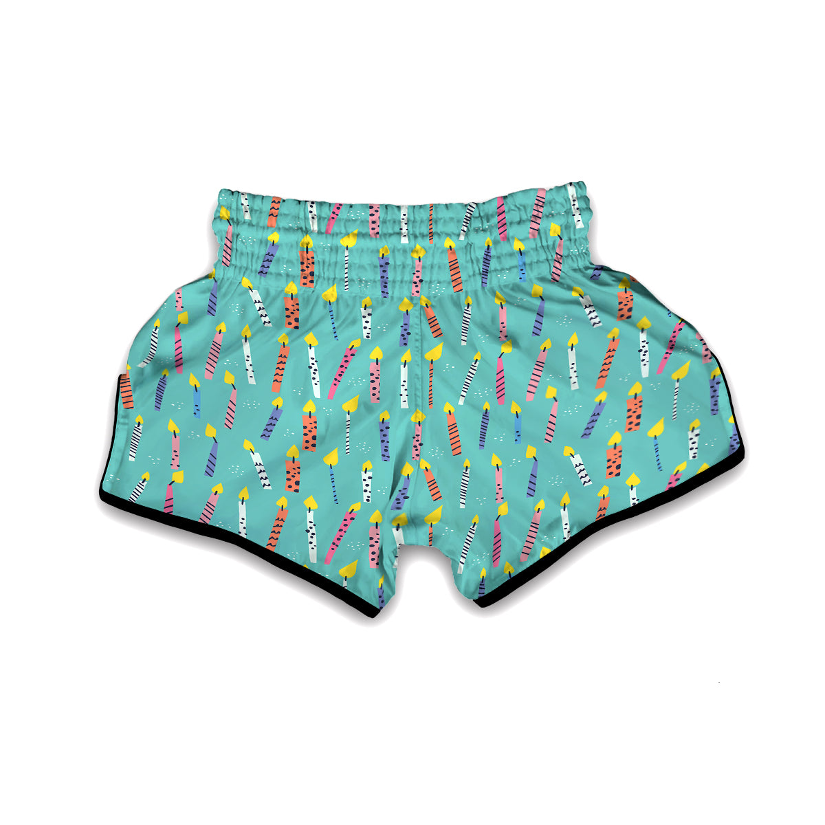 Doodle Candle Print Pattern Muay Thai Boxing Shorts-grizzshop