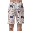 Doodle Cat Print Men's Shorts-grizzshop