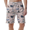 Doodle Cat Print Men's Shorts-grizzshop