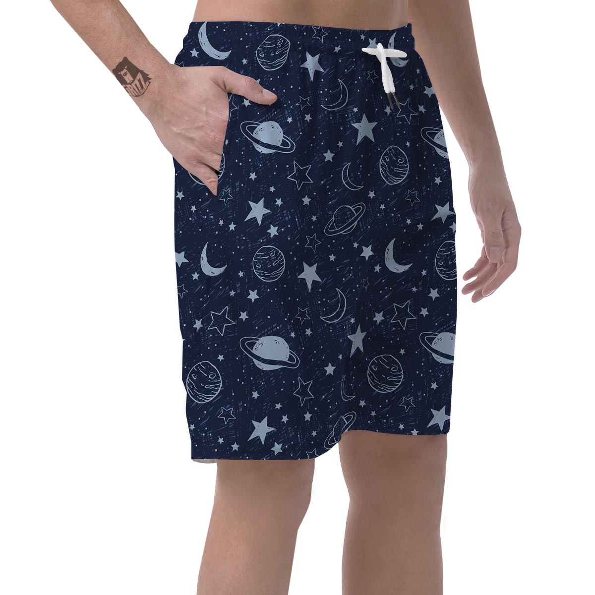 Doodle Galaxy Space Men's Shorts-grizzshop