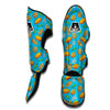 Doodle Kumquat Blue And Orange Print Pattern Muay Thai Shin Guards-grizzshop