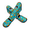 Doodle Kumquat Blue And Orange Print Pattern Muay Thai Shin Guards-grizzshop