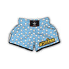 Doodle Milk Blue Print Pattern Muay Thai Boxing Shorts-grizzshop