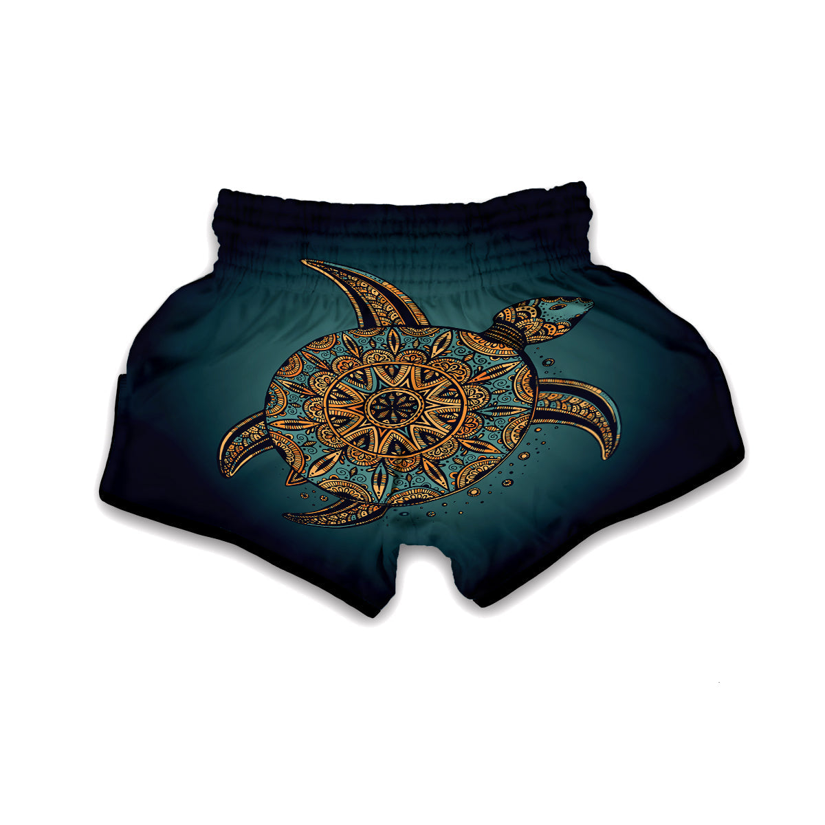 Doodle Turtle Oranament Muay Thai Boxing Shorts-grizzshop