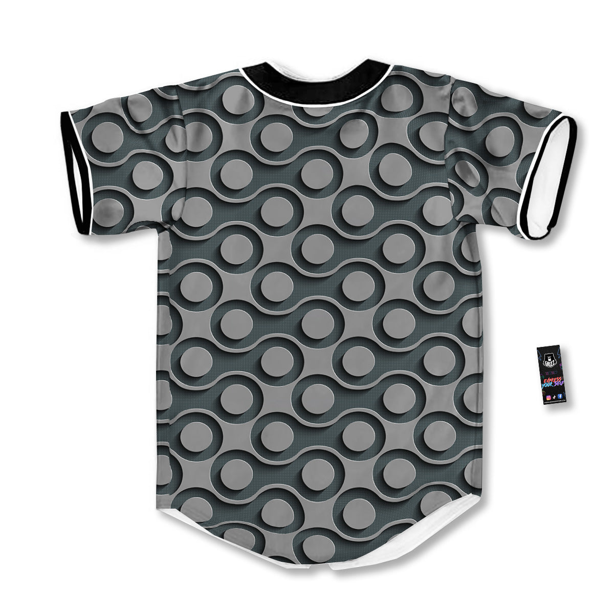 Dot 3D Geometric Print Pattern Baseball Jersey-grizzshop