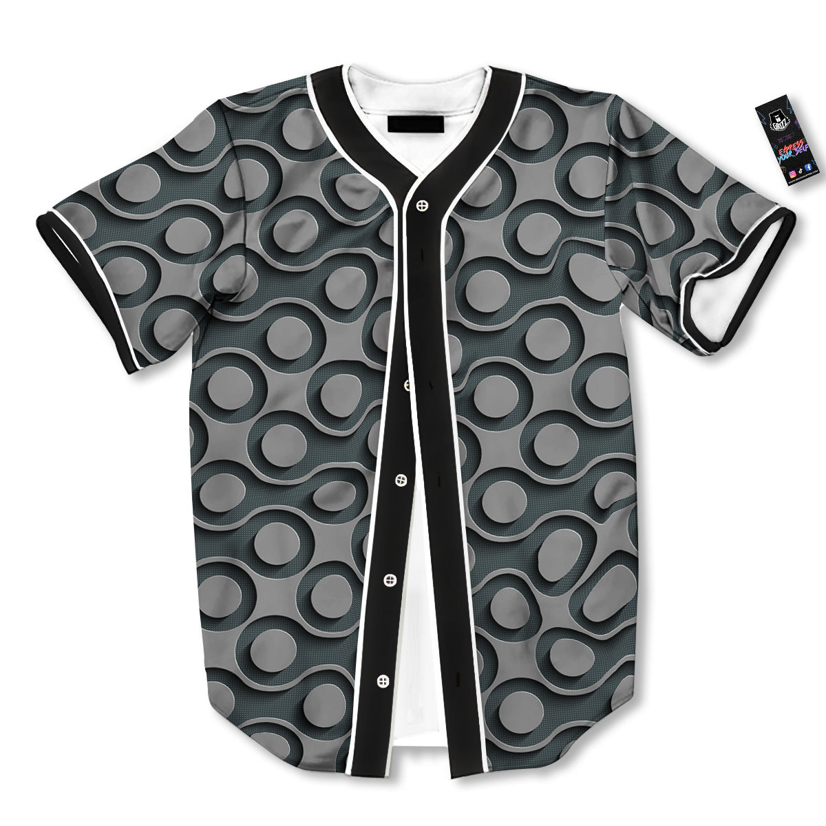 Dot 3D Geometric Print Pattern Baseball Jersey-grizzshop