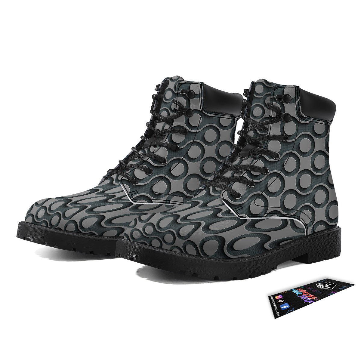 Dot 3D Geometric Print Pattern Boots-grizzshop