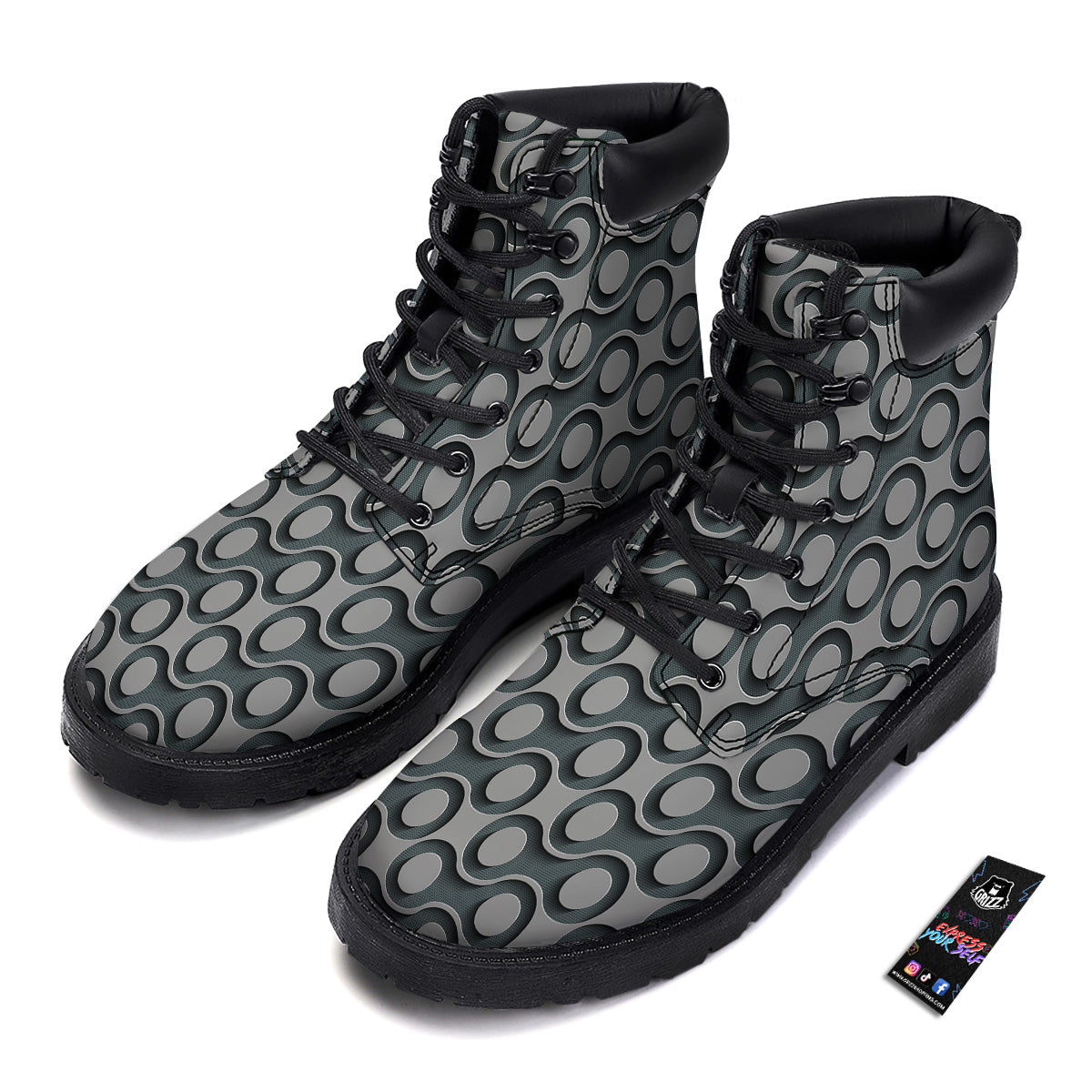 Dot 3D Geometric Print Pattern Boots-grizzshop
