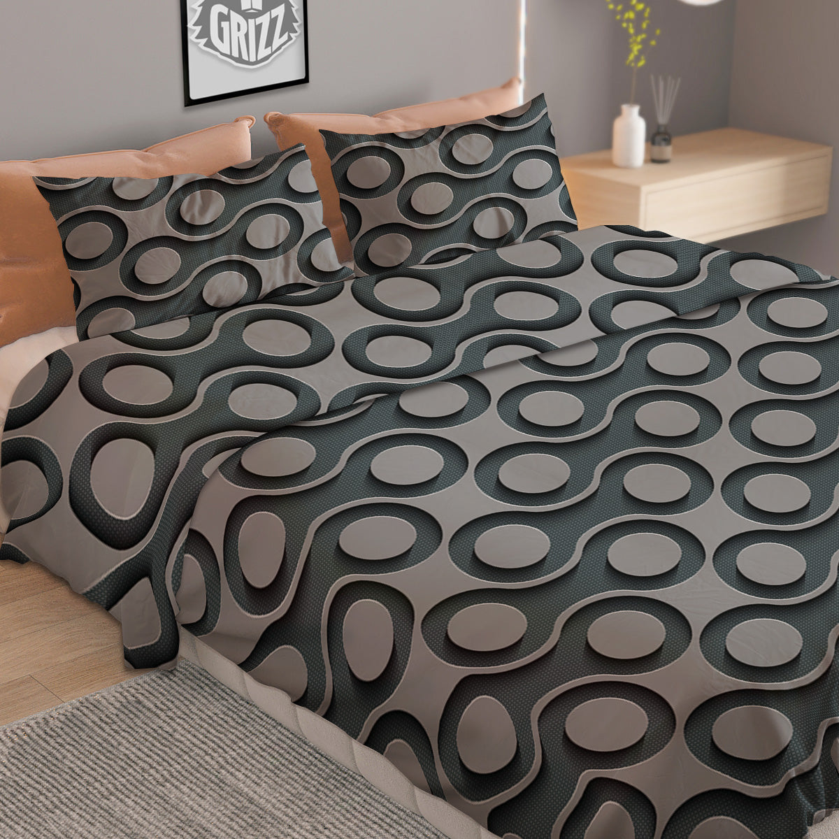Dot 3D Geometric Print Pattern Duvet Cover Bedding Set-grizzshop