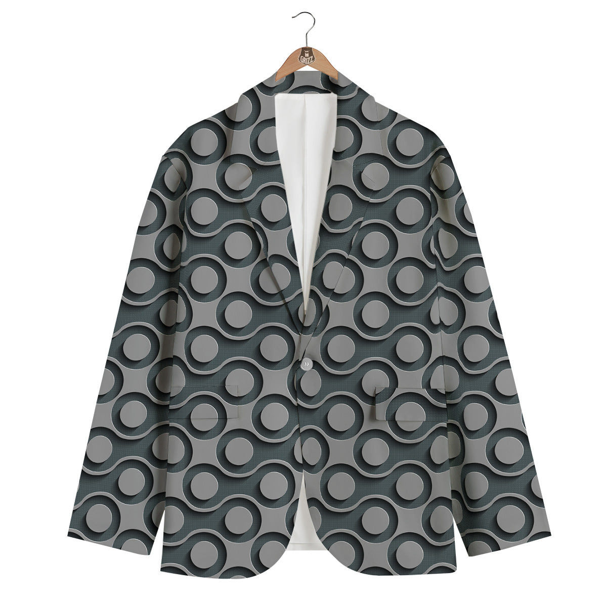 Dot 3D Geometric Print Pattern Men's Blazer-grizzshop