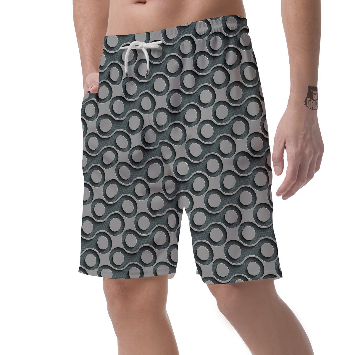 Dot 3D Geometric Print Pattern Men's Shorts-grizzshop