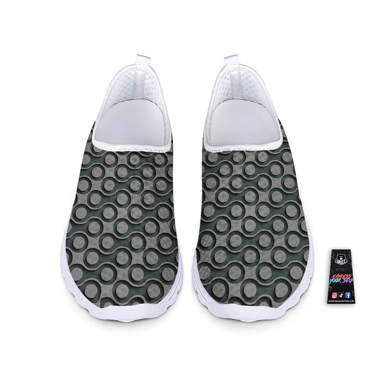 Dot 3D Geometric Print Pattern Nurse Shoes-grizzshop