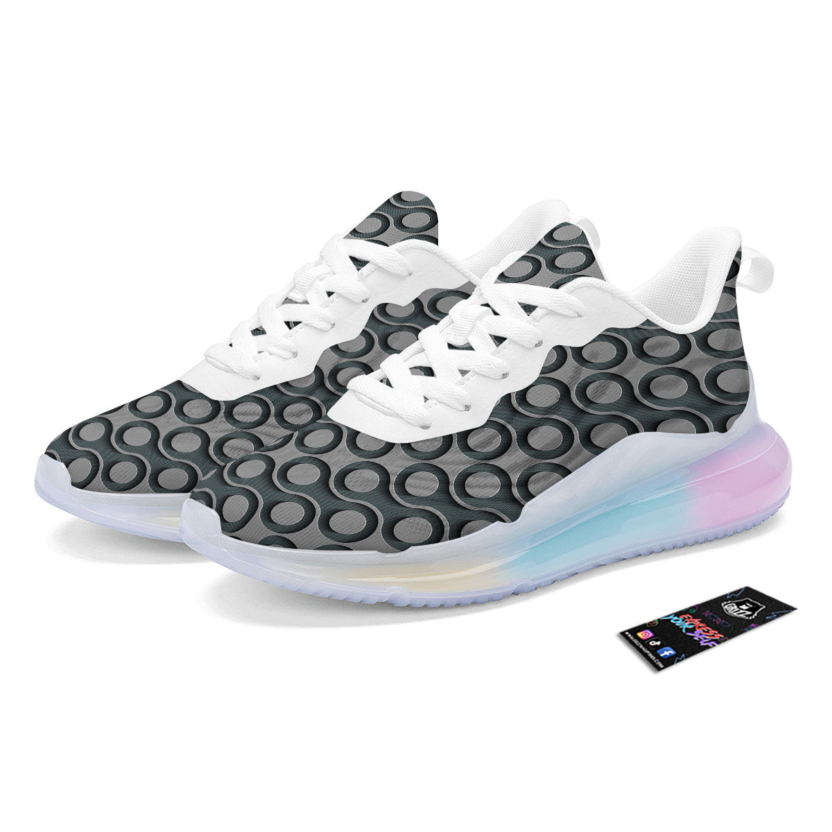 Dot 3D Geometric Print Pattern Running Sneakers-grizzshop