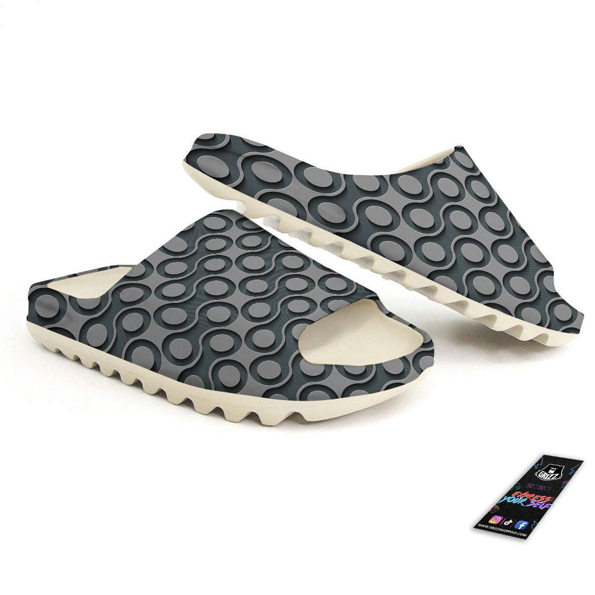 Dot 3D Geometric Print Pattern Sandals-grizzshop