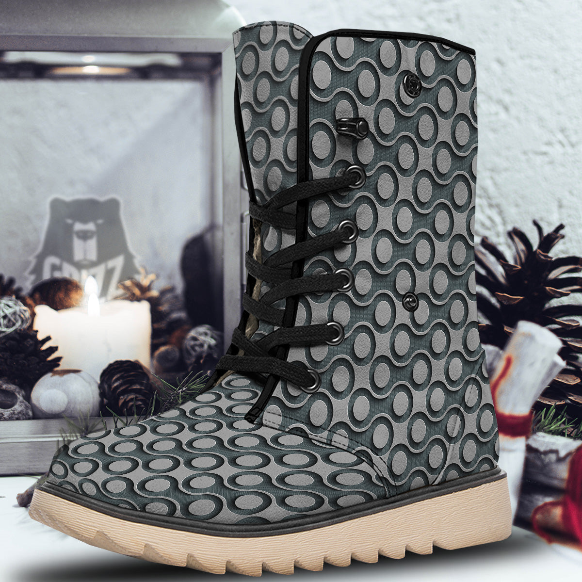 Dot 3D Geometric Print Pattern Snow Boots-grizzshop