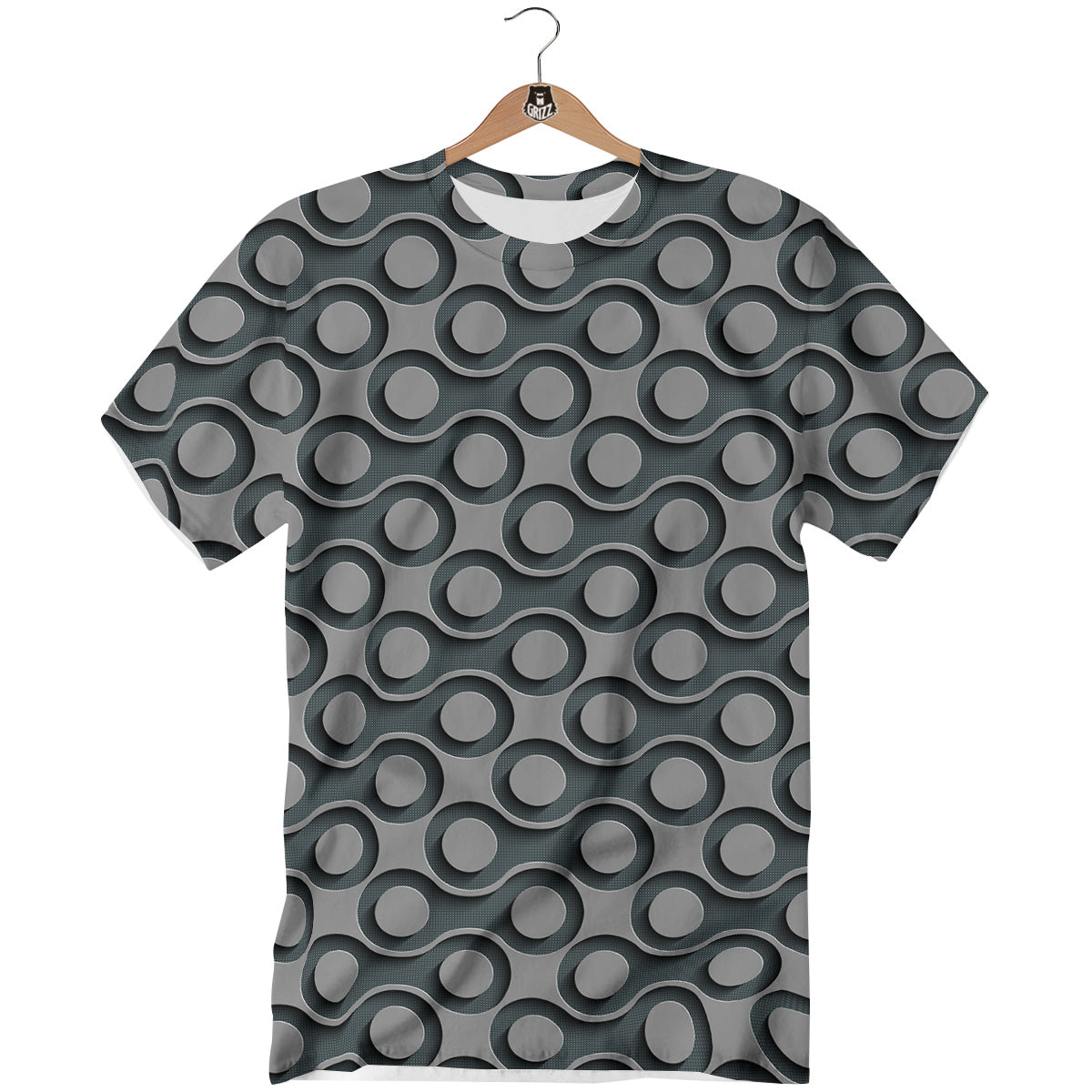 Dot 3D Geometric Print Pattern T-Shirt-grizzshop