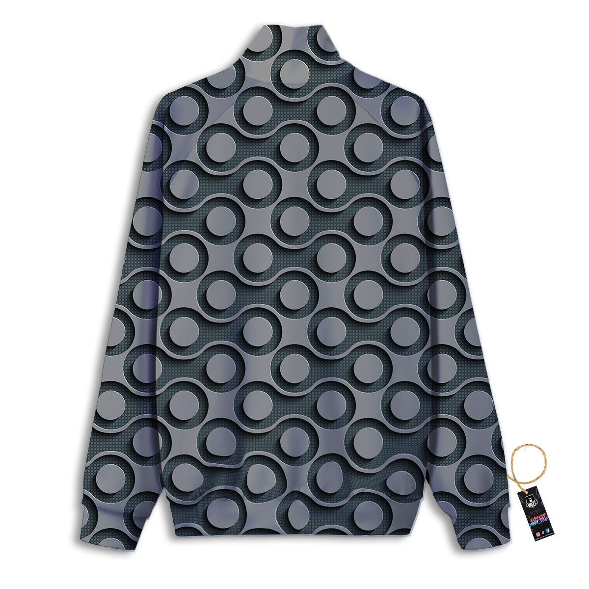 Dot 3D Geometric Print Pattern Track Jacket-grizzshop