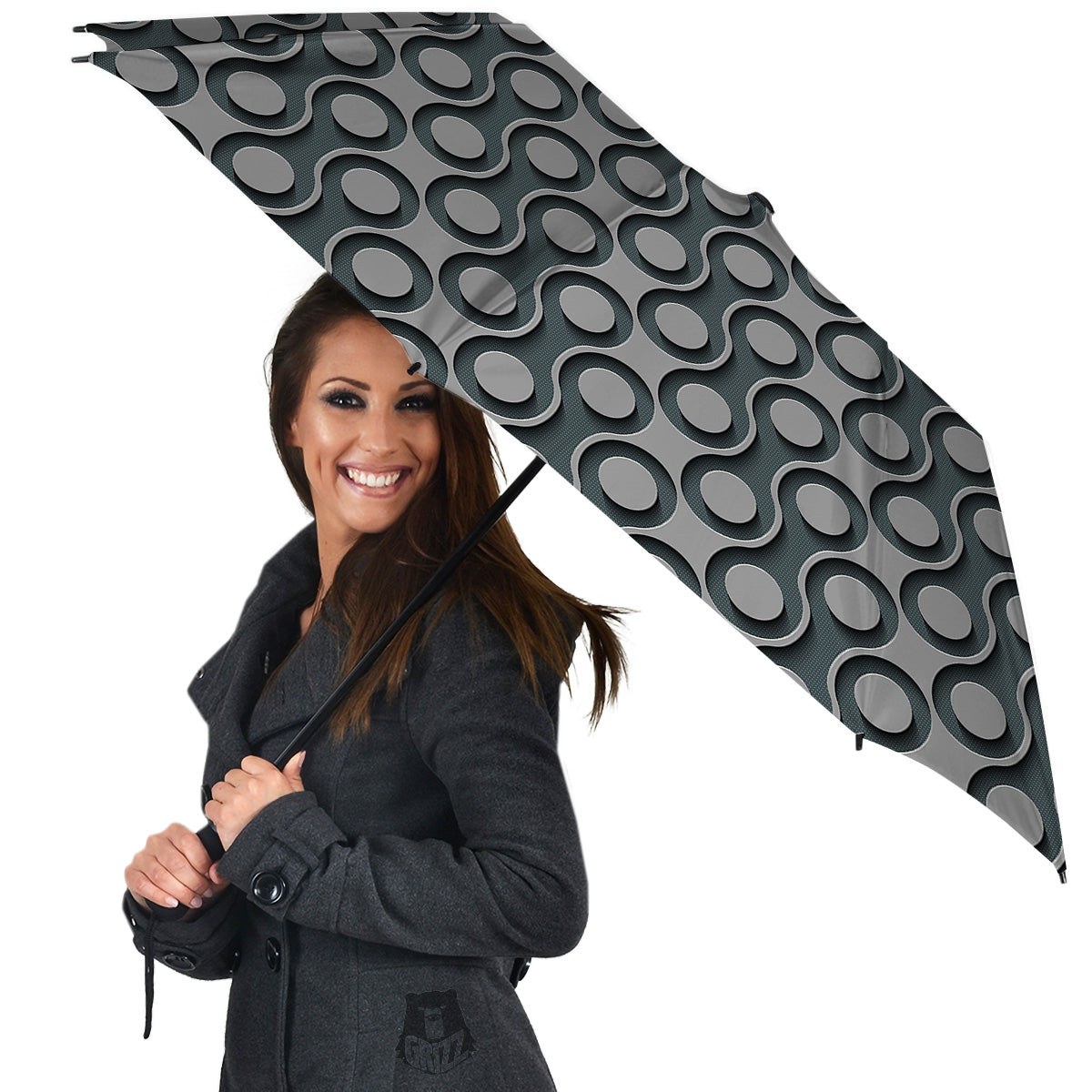 Dot 3D Geometric Print Pattern Umbrella-grizzshop
