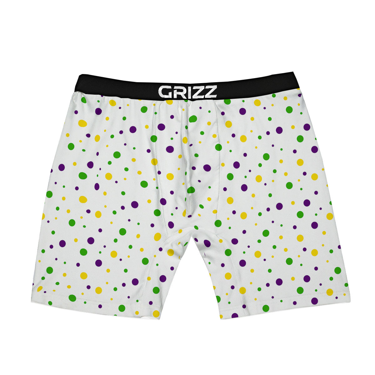 Dot Mardi Gras Print Pattern Boxer Briefs-grizzshop