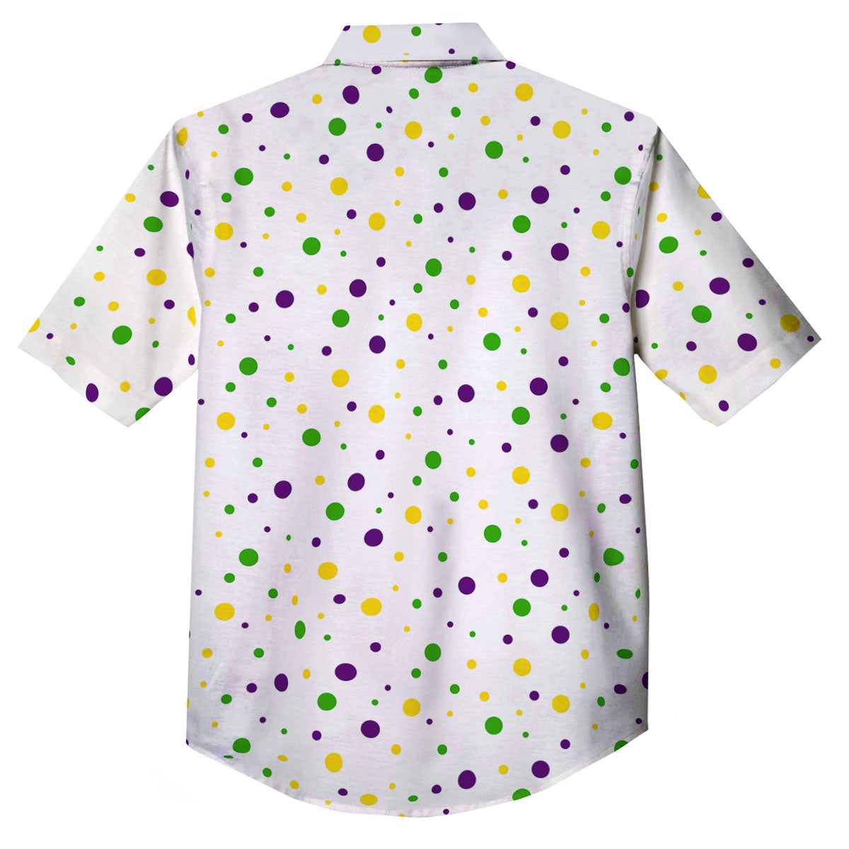 Dot Mardi Gras Print Pattern Button Up Shirt-grizzshop