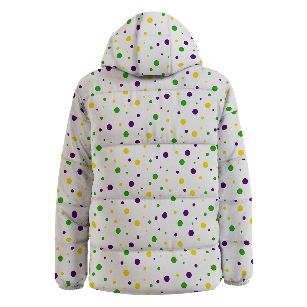 Dot Mardi Gras Print Pattern Down Jacket-grizzshop