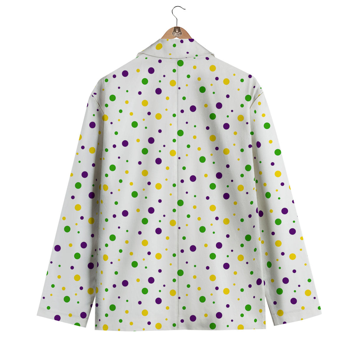Dot Mardi Gras Print Pattern Men's Blazer-grizzshop