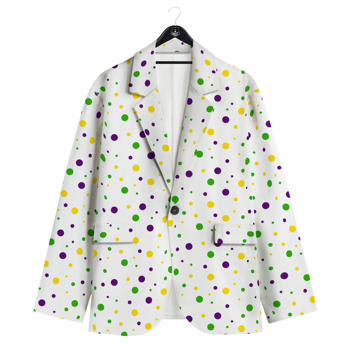 Dot Mardi Gras Print Pattern Men's Sport Coat-grizzshop