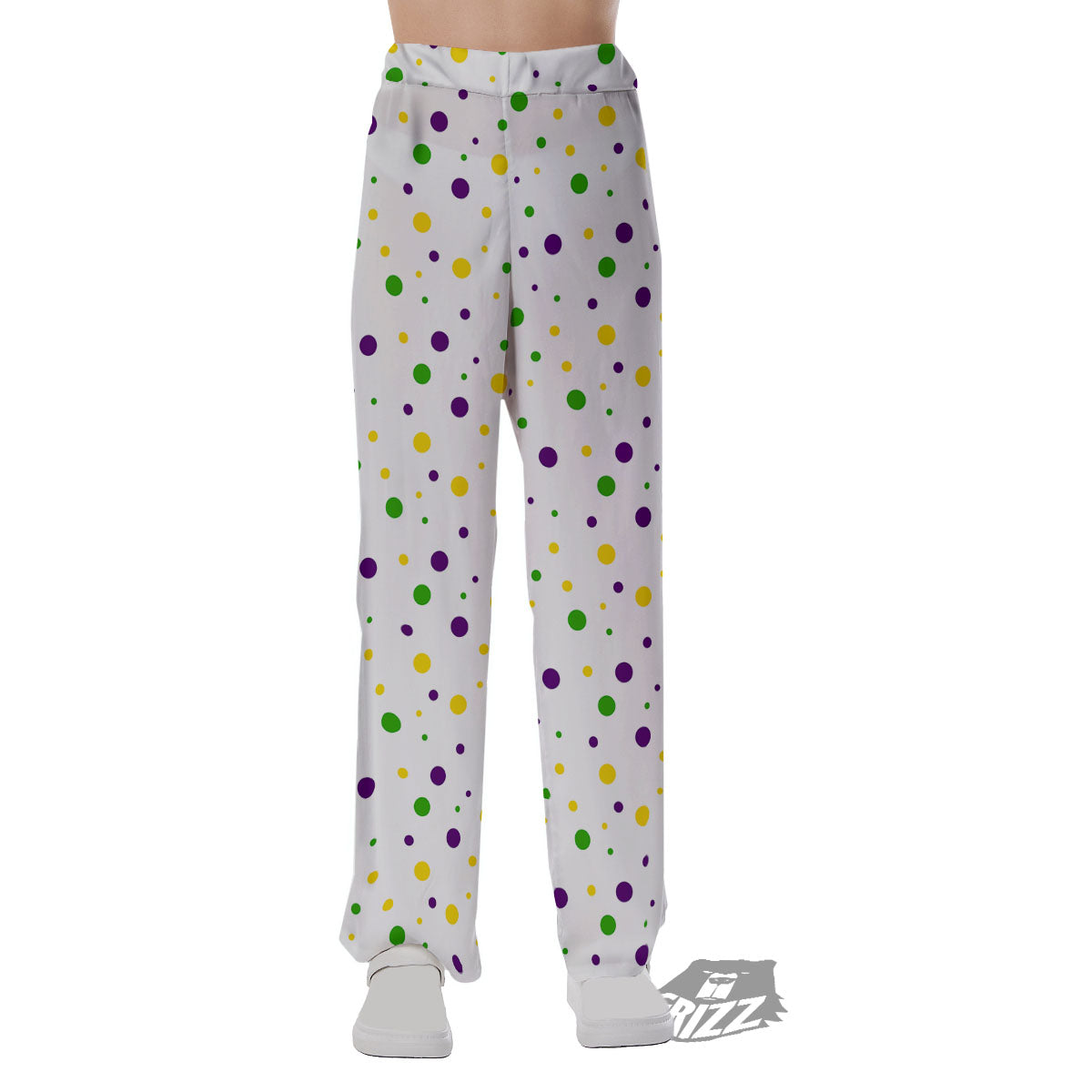 Dot Mardi Gras Print Pattern Pajama Pants-grizzshop