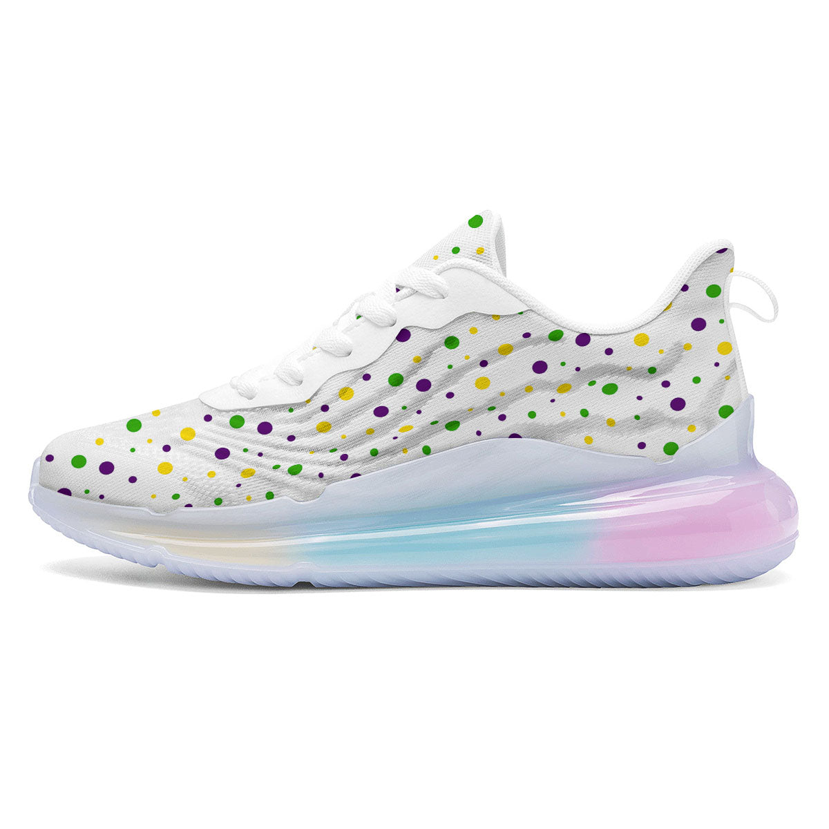 Dot Mardi Gras Print Pattern Running Sneakers-grizzshop