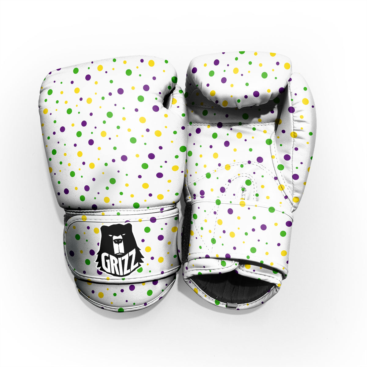 Dot Mardi Gras Print Pattern Pro Boxing Glove