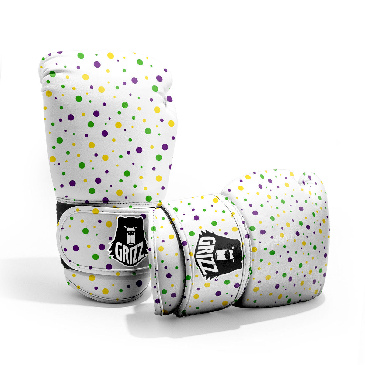 Dot Mardi Gras Print Pattern Pro Boxing Glove