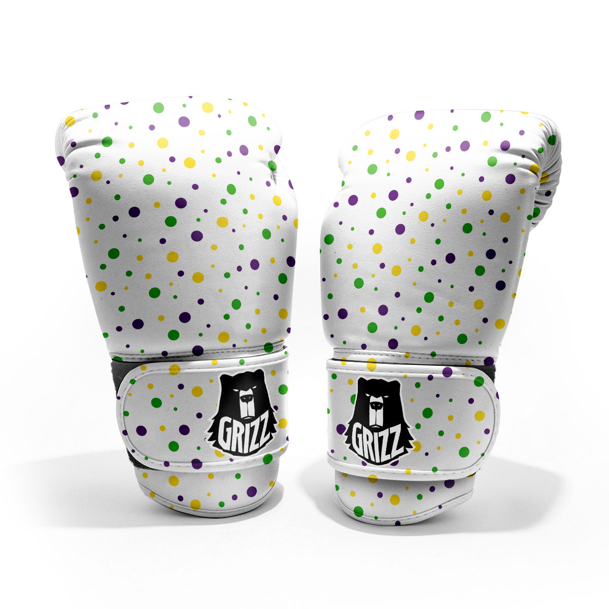 Dot Mardi Gras Print Pattern Pro Boxing Glove