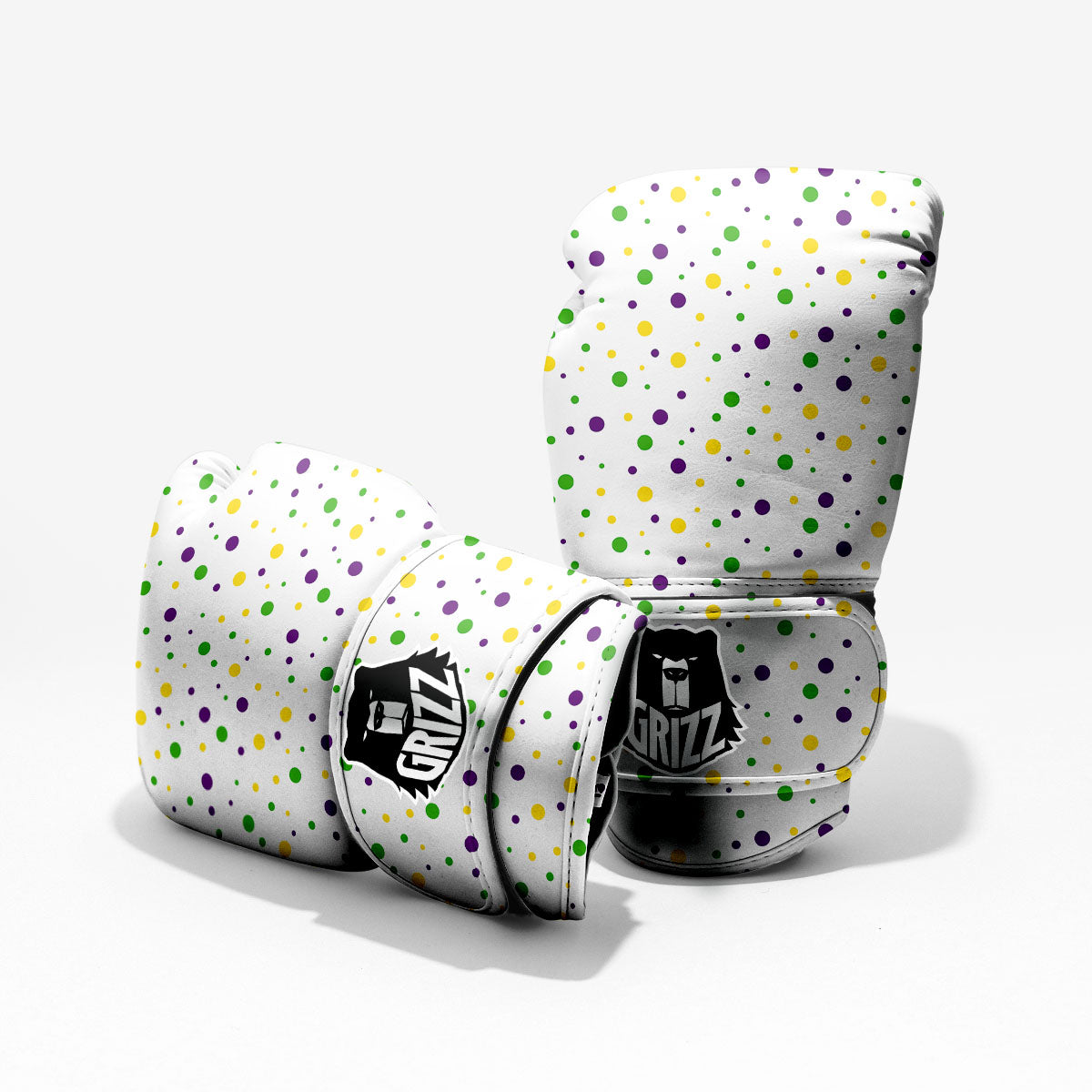 Dot Mardi Gras Print Pattern Pro Boxing Glove