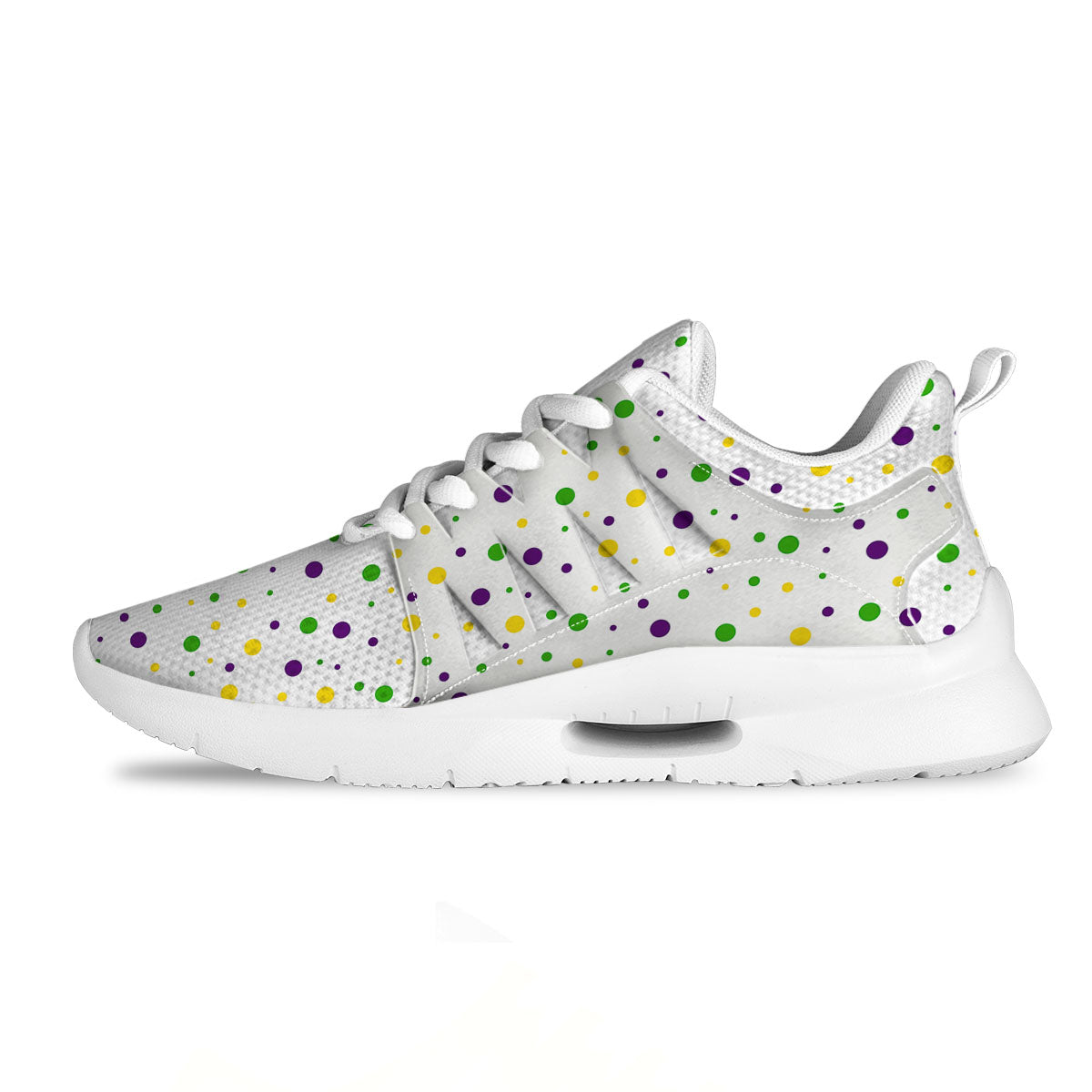 Dot Mardi Gras Print Pattern Tennis Shoes-grizzshop
