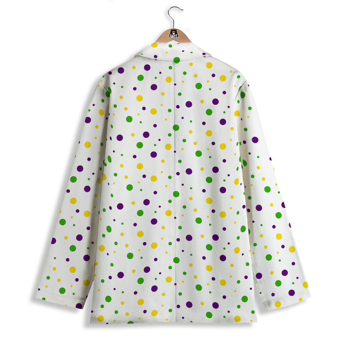 Dot Mardi Gras Print Pattern Women's Blazer-grizzshop