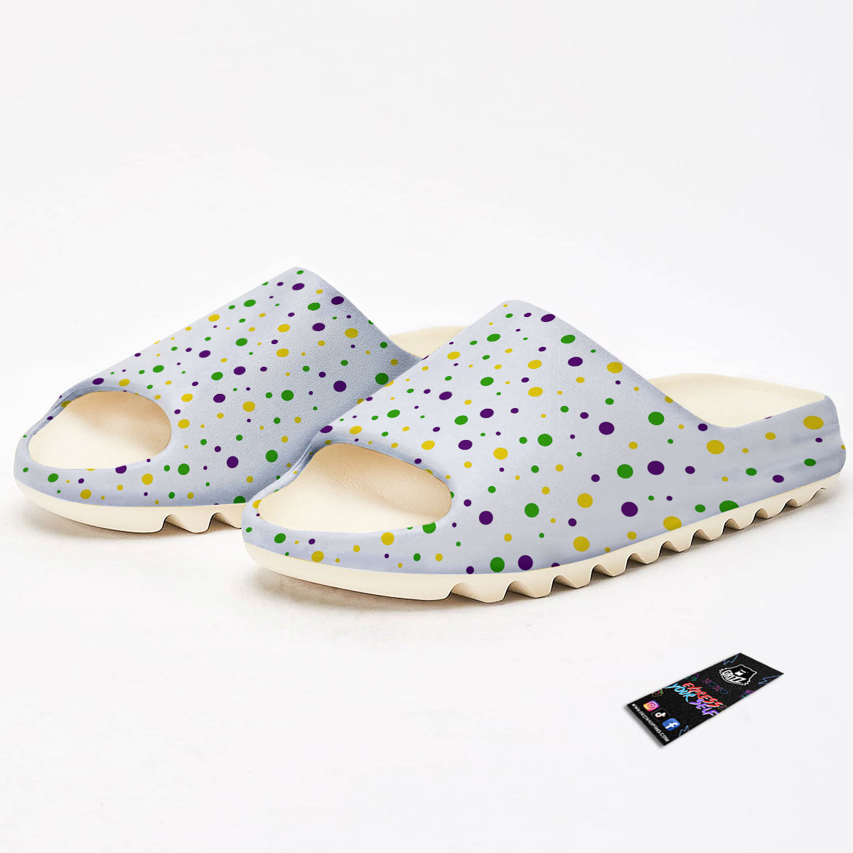 Dot Mardi Gras Print Pattern Sandals-grizzshop