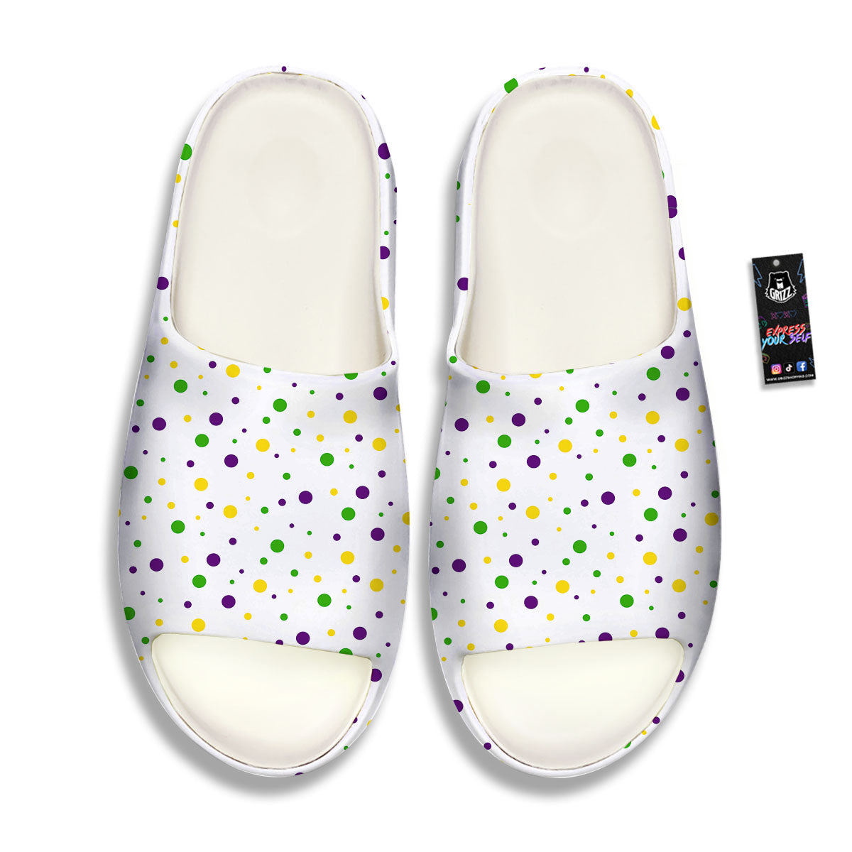 Dot Mardi Gras Print Pattern Sandals-grizzshop