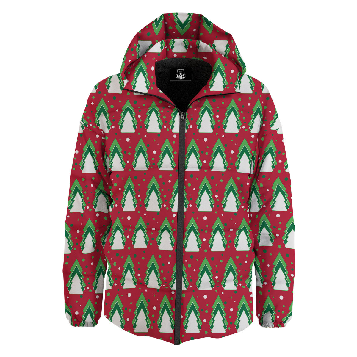 Dots Merry Christmas Print Pattern Down Jacket-grizzshop
