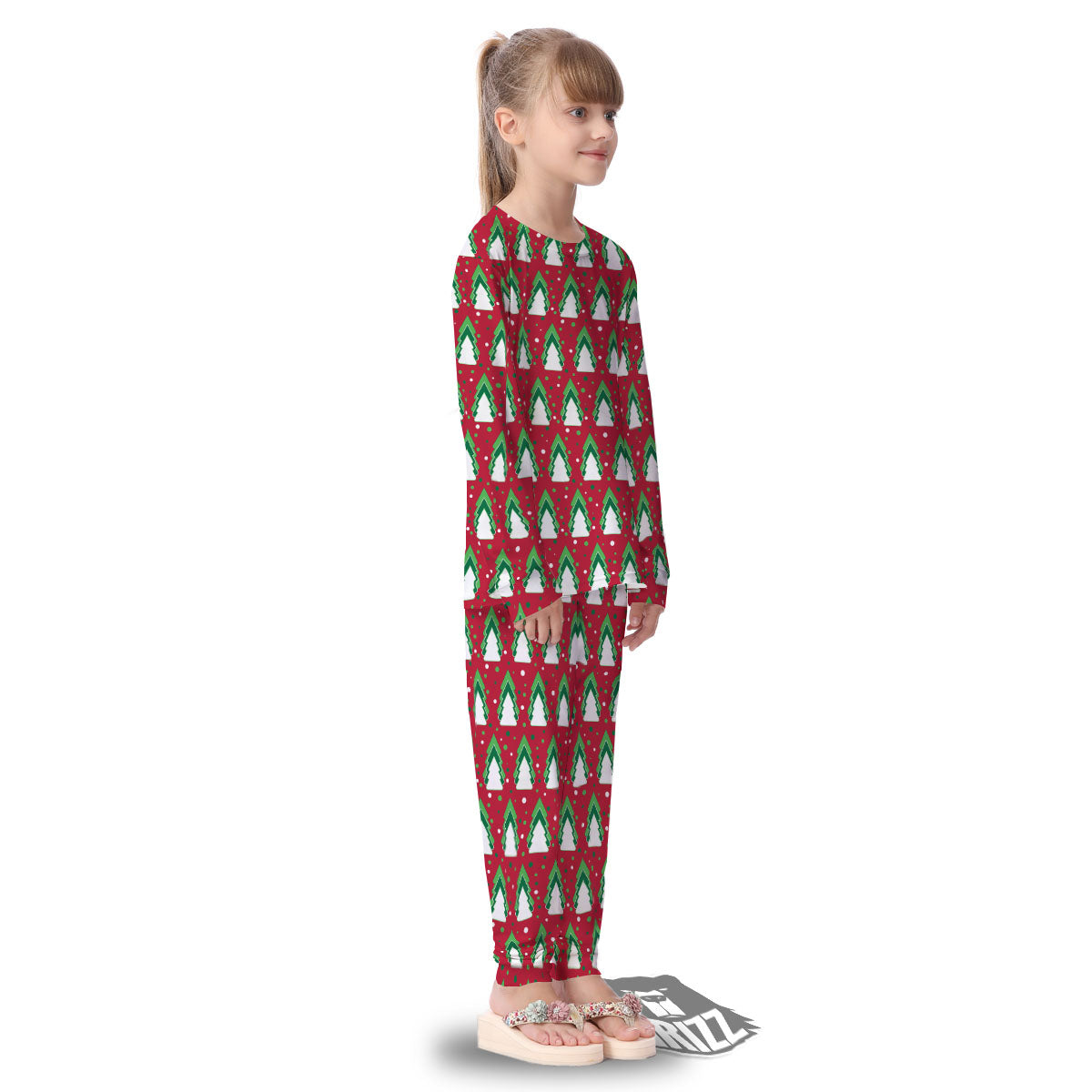 Dots Merry Christmas Print Pattern Kid's Pajamas-grizzshop