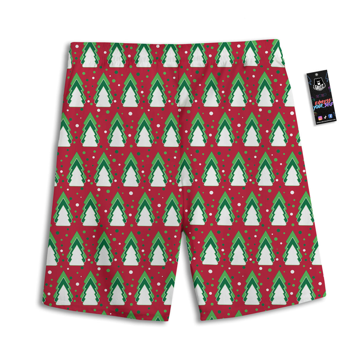 Dots Merry Christmas Print Pattern Men's Athletic Shorts