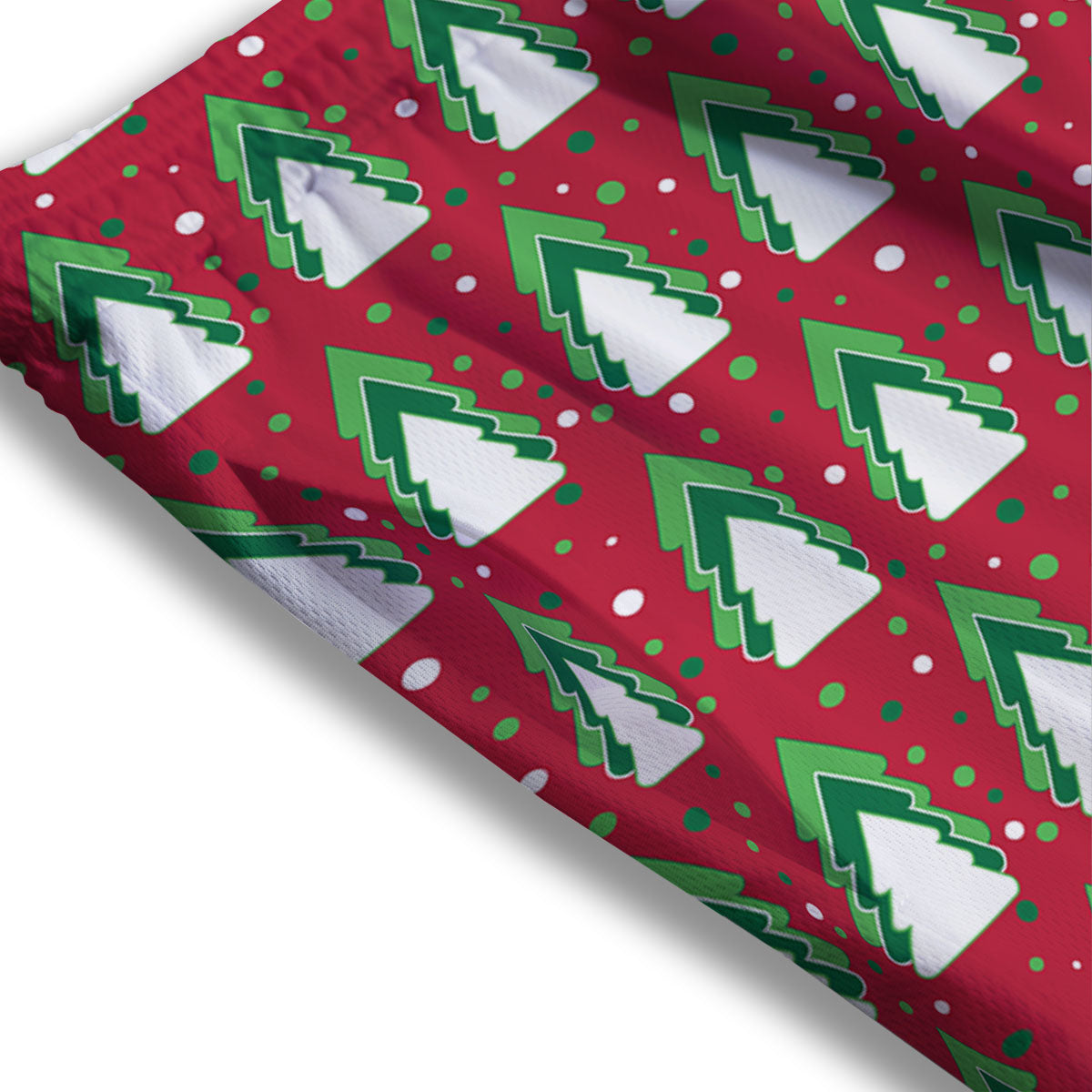 Dots Merry Christmas Print Pattern Mesh Shorts