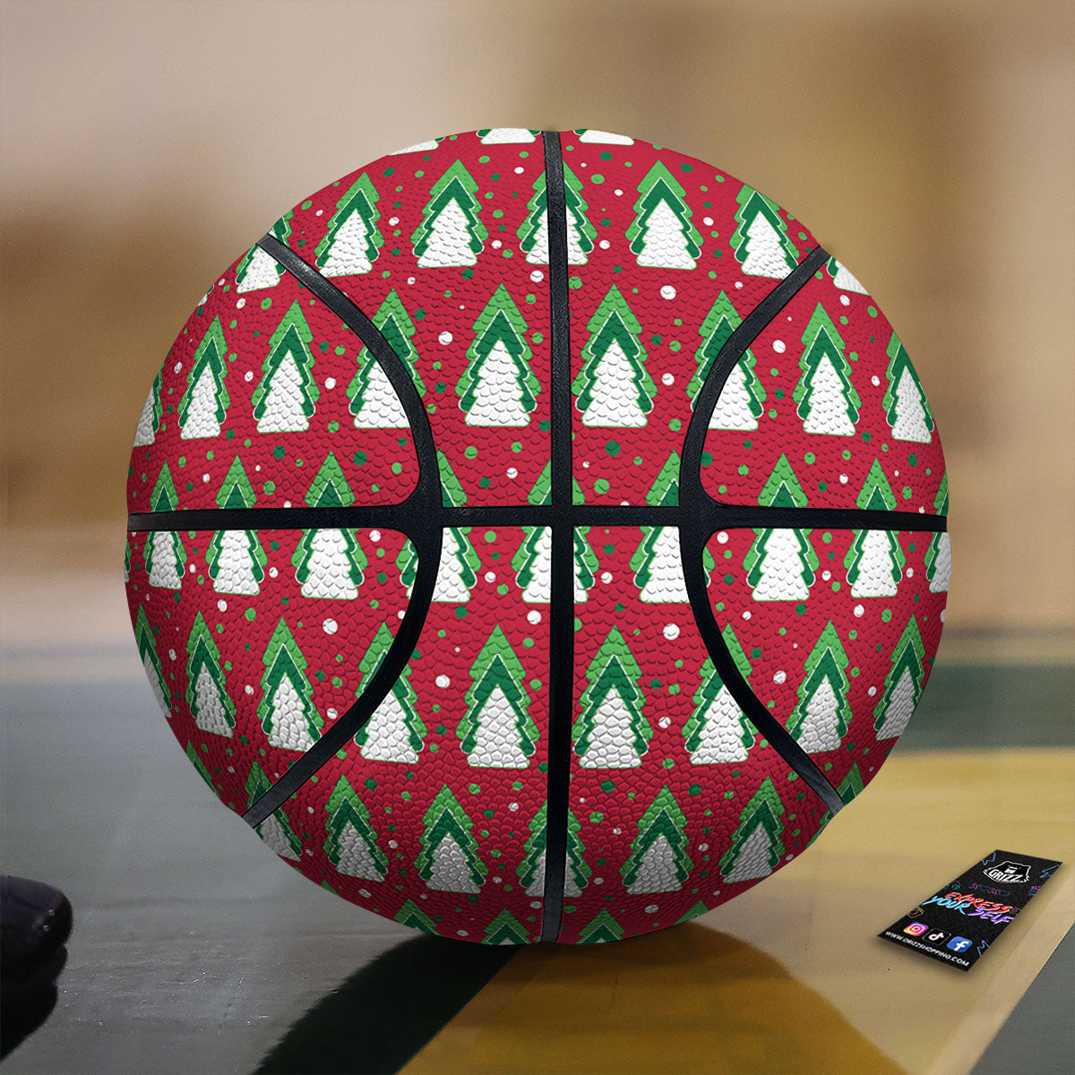 Dots Merry Christmas Print Pattern Basketball