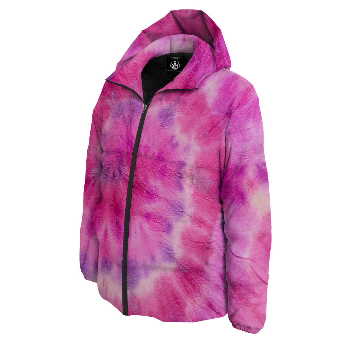 Double Pink Tie Dye Print Down Jacket-grizzshop